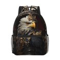 thumbnail image 1 of Yiaed Noble Style Bald Eagle Print School Backpack College Backpack Daypacks for Students High School Spacious and Durable Daypack for Work and Travel-One Size, 1 of 6