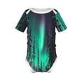 thumbnail image 1 of Yiaed Northern Lights 2 Print Infant Climbing Short Sleeve Onesie One-Piece Baby Bodysuit Clothes 0-12 Months -6 Months, 1 of 6