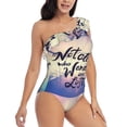 thumbnail image 1 of Yiaed Not All Those Who Wander Are Lost Print Women One Piece Swimsuits Tummy Control One Shoulder Bathing Suits Pattern Ruffle Swimwear-X-Large, 1 of 8