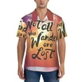 thumbnail image 1 of Yiaed Not All Who Wander Are Lost Print Hawaiian Shirt for Men Short Sleeve Button Down Shirts Beach Shirts for Men-Medium, 1 of 5