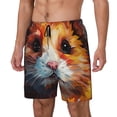 thumbnail image 1 of Yiaed Oil Painting Colorful Hamster Print Mens Swim Trunks Bathing Suit Compression Liner Beach Swim Shorts Swimwear Quick Dry Zipper Pocket No-Chafing Board Short-X-Large, 1 of 6