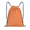 thumbnail image 1 of Yiaed Orange And White Polka Dot Print Drawstring Bags Drawstring Backpack Bulk String Back Pack Gym Sport Bag-Small, 1 of 5