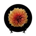thumbnail image 1 of Yiaed Orange Dalia Print Bone China Decorative Plate Ceramic Dinner Plates Art Crafts with Display Stand-7in, 1 of 6