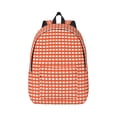 thumbnail image 1 of Yiaed Orange Gingham Print Backpack, Premium Laptop Backpack, Travel Backpack for Women, Lightweight Backpacks, Comfortable Back Pack-Small, 1 of 1