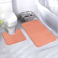 thumbnail image 1 of Yiaed Orange Gingham Print Bathroom Mat Set 2 Pieces Mat Anti-Skid Pad Ultra Soft and Absorbent Bathroom Bath Mat Contour Bath Rugs for Toilet Base, 1 of 1