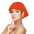 thumbnail image 1 of Yiaed Orange Print Satin Bonnet Silk Bonnet Hair Bonnet for Sleeping Hair Bonnets, 1 of 6