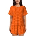 thumbnail image 1 of Yiaed Orange Scales Print Short Sleeve Pajama Sets for Women Casual Crew Neck 2 Piece Lounge Sets Women's Short-Sleeved Pajama-4X-Large, 1 of 5