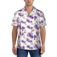 thumbnail image 1 of Yiaed Orchids Flowers Print Hawaiian Shirt for Men Short Sleeve Button Down Shirts Beach Shirts for Men-3X-Large, 1 of 5