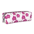 thumbnail image 1 of Yiaed Orchids Flowers Print Leather Pencil Case - Leather Pen Pencil Holder - Elegant & Practical Pencil Pouch for Work & Office, 1 of 7