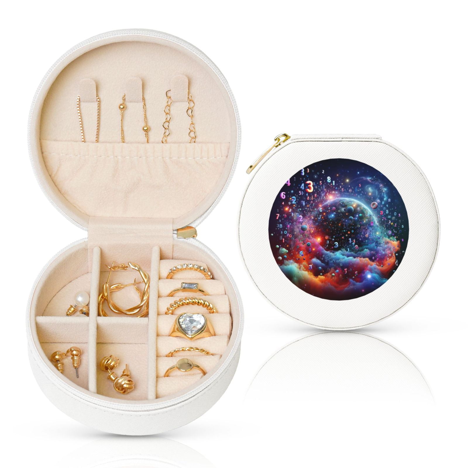 Yiaed Outer Space Floating Numbers And Letters Print Travel Jewelry ...