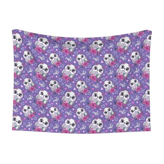 Yiaed Owl And Flowers Print Dog Blankets-Cat Blanket Washable for Couch Protection,Puppy Blanket, Soft Plush Reversible Throw Furniture Protector-Small