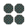 thumbnail image 1 of Yiaed Owl Doodle Print Leather Coasters for Drinks - Cup Coasters Coffee Table Kitchen Table Bar, Home & Office Gifts Handmade Drink Coasters-Octagon, 1 of 6