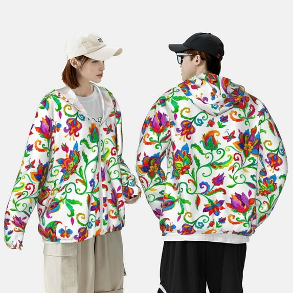 Yiaed Paisley Print Sun Shirts UPF 50+ Protection Hoodie Rash Guard Shirt UV Shirt Long Sleeve Fishing Outdoor Lightweightase-Medium