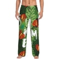 thumbnail image 1 of Yiaed Palm Leaves And Tropical Flowers Print Men's Lounge Pants, Loose PJ Bottoms, Long Pajama Pants for Men-Medium, 1 of 5