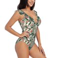 thumbnail image 1 of Yiaed Palm Trees and Tropical Print Women's Ruffled One Piece Swimsuit V Neck Swimwear Slimming Monokini for Woman-Large, 1 of 8