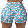 thumbnail image 1 of Yiaed Panda Flying in the Sky Print Women's Athletic Shorts Running Shorts Sporty Short High Waisted Elastic Workout Shorts for Yoga Gym Running & Sports -Large, 1 of 8