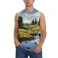 thumbnail image 1 of Yiaed Pasture Cow A Print Men's Singlet Vests Summer Running Muscle Tank Tops Gym Undershirt Round Neck Sleeveless for man, 1 of 1
