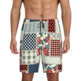 thumbnail image 1 of Yiaed Patchwork In Country Style for Men's Soft Sleep Pajama Short Lounging Pajama Shorts-3X-Large, 1 of 8