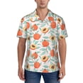 thumbnail image 1 of Yiaed Peach Print Hawaiian Shirt for Men Short Sleeve Button Down Shirts Beach Shirts for Men-Large, 1 of 5