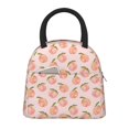 thumbnail image 1 of Yiaed Peach With Leaves Print Lunch Bag Adult Insulated Lunch Box, Leakproof Cooler Food Lunch Containers Reusable High Capacity Lunch Tote Bags-One Size, 1 of 6