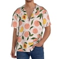 thumbnail image 1 of Yiaed Peach With Leaves1 Print Mens Casual Wrinkle Free Shirts Short Sleeve Button Down Summer Stretch Dress Shirt-Small, 1 of 5