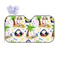 thumbnail image 1 of Yiaed Penguins On The Beach Print Car Windshield Sunshade Front Auto Car Front Window Sun Shade Foldable Sun Visor Shield Cover Auto Accessories for Sedan SUV Truck-Medium, 1 of 5