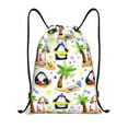 thumbnail image 1 of Yiaed Penguins On The Beach Print Drawstring Bags Drawstring Backpack Bulk String Back Pack Gym Sport Bag-Small, 1 of 5