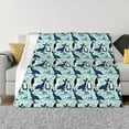 thumbnail image 1 of Yiaed Penguins Whales Print Blanket Throw Blanket Soft Cozy Flannel Blanket for Home Bed Sofa Couch Chair-80"x60", 1 of 6