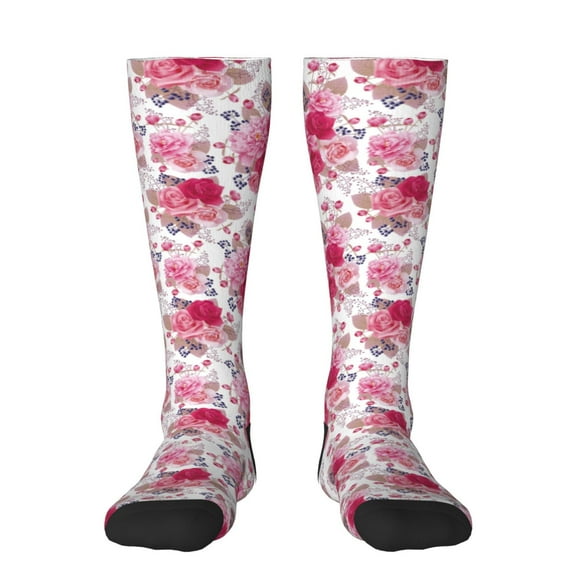 Yiaed Peonies And Roses Print Great elasticity Adult Stockings Sports socks for Men and Women