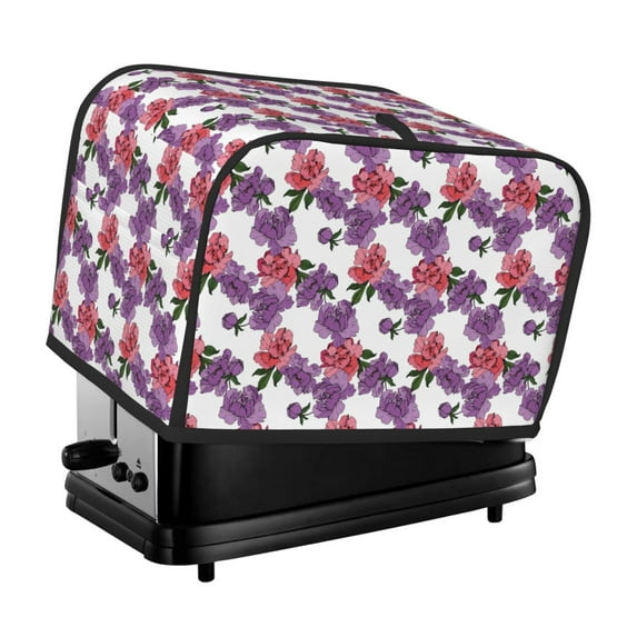 Yiaed Peonies Print Two Slice Bread Machine Cover, Universal Size Kitchen Appliance Cover for Bread Machine,Bread Machine Cover