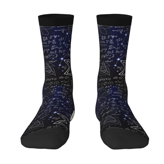 Yiaed Physical Formulas Print Great elasticity Crew Socks Sports socks for Men and Women