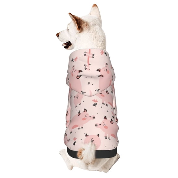 Yiaed Pig Print Dog Hoodie Security Pet Dog Costume Pets Dog Hoodie Sweatshirt with Pocket for Small Dogs-Small