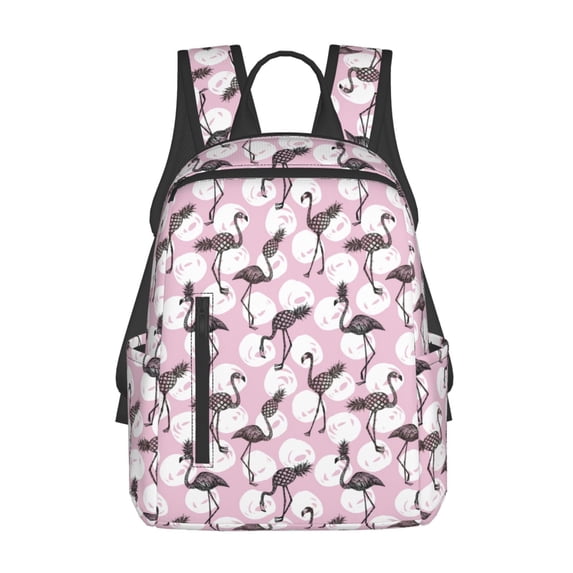 Yiaed Pineapple Flamingo Print Lightweight Backpack Travel Backpacks Hiking Daypack for Women Men