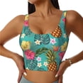 thumbnail image 1 of Yiaed Pineapple Print Ladies Waistcoat Women Sports Vest Vest Sports Women Sports Top Yoga Vest for women-Small, 1 of 8