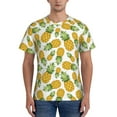 thumbnail image 1 of Yiaed Pineapple Print Mens Short Sleeve Tight Fit T-Shirt, Crewneck Casual Tee-Medium, 1 of 5