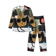 thumbnail image 1 of Yiaed Pineapple With Black Glasses Print Men’s Pajamas Set - Long Sleeve Button Down Sleep Shirt and Pajama Bottoms Sleepwear Set Mens Pjs Sets Men's Pajama Bottoms-XX-Large, 1 of 7