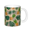 thumbnail image 1 of Yiaed Pineapples Palm Leaves Print Ceramics Coffee,Large Handle Design,Extra Large Tea and Coffee Cup for Office and Home Mugs, 1 of 6