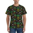 thumbnail image 1 of Yiaed Pineapples Print Mens Short Sleeve Tight Fit T-Shirt, Crewneck Casual Tee-Small, 1 of 1