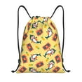 thumbnail image 1 of Yiaed Pineapples Sharks In Hawaiian Print Drawstring Bags Drawstring Backpack Bulk String Back Pack Gym Sport Bag-Small, 1 of 5