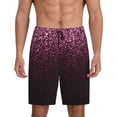 thumbnail image 1 of Yiaed Pink Glitter Sparkles A for Men's Soft Sleep Pajama Short Lounging Pajama Shorts-X-Large, 1 of 6