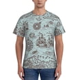 thumbnail image 1 of Yiaed Pirate Adventure Map Print Mens Short Sleeve Tight Fit T-Shirt, Crewneck Casual Tee-X-Large, 1 of 5