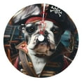 thumbnail image 1 of Yiaed Pirate Bulldog On Deck Print Christmas Tree Skirt , Tree SkirtsTree Mat for Christmas Winter Holiday Indoor Decorations-30", 1 of 7