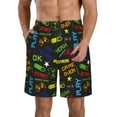 thumbnail image 1 of Yiaed Pixel Game Print Men's Swim Trunks with Lining Quick Dry Sports Shorts Beach Shorts Boardshorts-3X-Large, 1 of 5