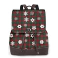 thumbnail image 1 of Yiaed Plaid Snowflakes Festive Print Laptop Backpack for Women Slim Computer Bag Work Travel College Backpack Purse Fits 14 Inch Notebook, 1 of 4