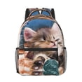 thumbnail image 1 of Yiaed Playful Cat Print School Backpack College Backpack Daypacks for Students High School Spacious and Durable Daypack for Work and Travel-One Size, 1 of 6