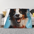 thumbnail image 1 of Yiaed Playful Smile Cute Dog Print Blanket Throw Blanket Soft Cozy Flannel Blanket for Home Bed Sofa Couch Chair-40"x30", 1 of 6