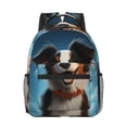 thumbnail image 1 of Yiaed Playful Smile Cute Dog Print School Backpack College Backpack Daypacks for Students High School Spacious and Durable Daypack for Work and Travel-One Size, 1 of 6
