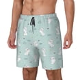 thumbnail image 1 of Yiaed Playing Rabbit Print Mens Swim Trunks Bathing Suit Compression Liner Beach Swim Shorts Swimwear Quick Dry Zipper Pocket No-Chafing Board Short-Medium, 1 of 6