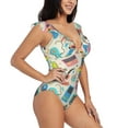 thumbnail image 1 of Yiaed Playing Video Games Print Women's Ruffled One Piece Swimsuit V Neck Swimwear Slimming Monokini for Woman-Medium, 1 of 8