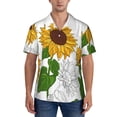 thumbnail image 1 of Yiaed Plump Sunflower And Sketch Print Hawaiian Shirt for Men Short Sleeve Button Down Shirts Beach Shirts for Men-Small, 1 of 5